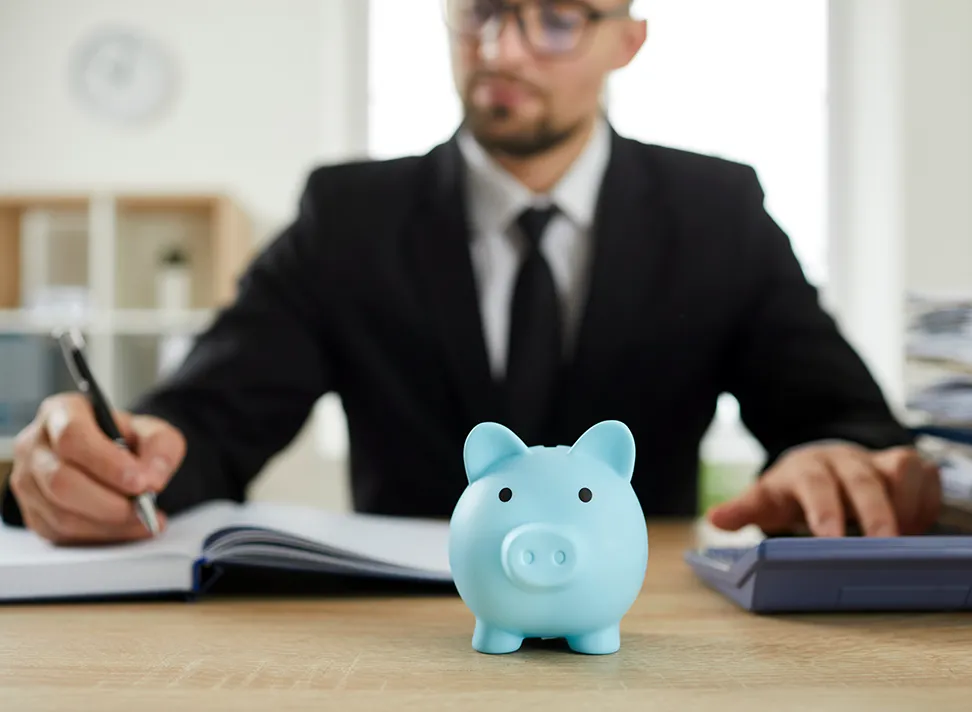 Banker with Piggy Bank